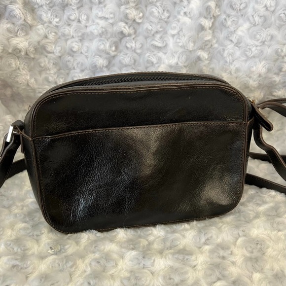 ETIENNE AIGNER LEATHER CROSSBODY DARK BROWN - Picture 4 of 7